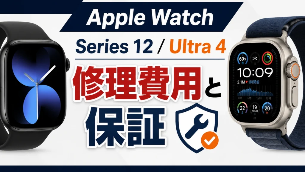 Apple Watch Series 12/Ultra 4の修理費用と保証を比較