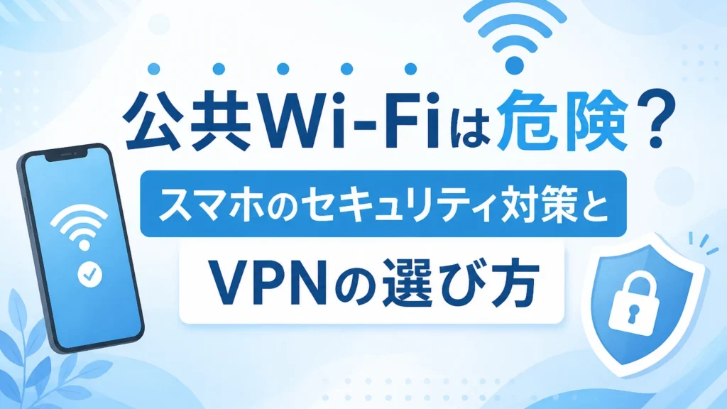 公共Wi-Fiは危険？スマホのセキュリティ対策とVPNの選び方